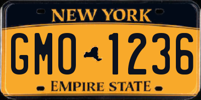 NY license plate GMO1236