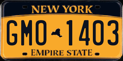 NY license plate GMO1403