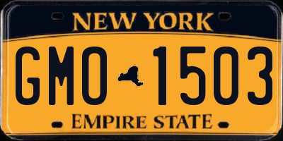 NY license plate GMO1503
