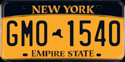 NY license plate GMO1540