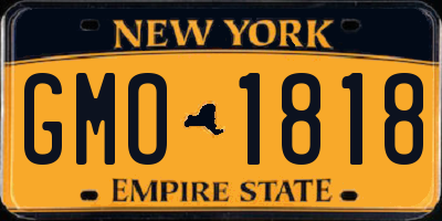 NY license plate GMO1818