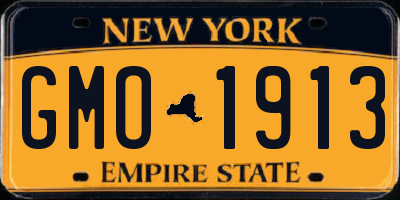 NY license plate GMO1913