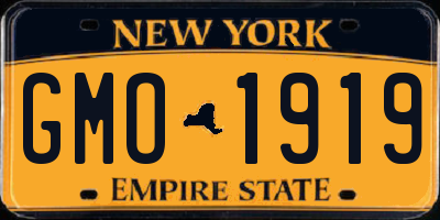 NY license plate GMO1919