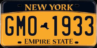 NY license plate GMO1933