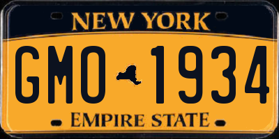 NY license plate GMO1934