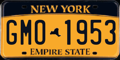 NY license plate GMO1953
