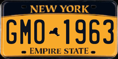 NY license plate GMO1963
