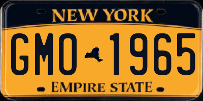 NY license plate GMO1965