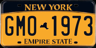 NY license plate GMO1973
