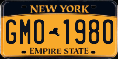 NY license plate GMO1980