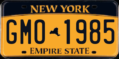 NY license plate GMO1985