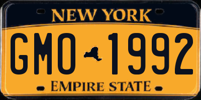 NY license plate GMO1992