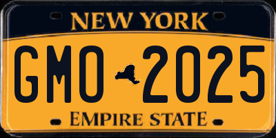 NY license plate GMO2025