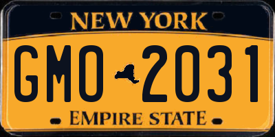 NY license plate GMO2031