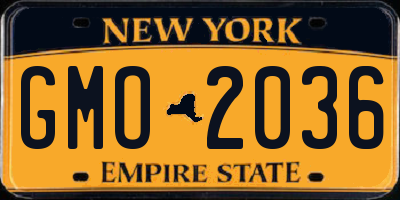 NY license plate GMO2036