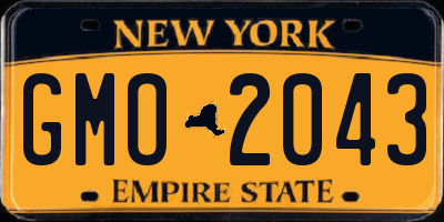 NY license plate GMO2043