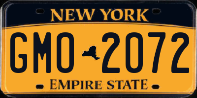NY license plate GMO2072