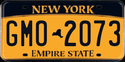 NY license plate GMO2073