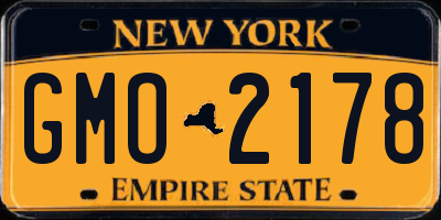 NY license plate GMO2178