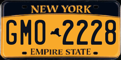 NY license plate GMO2228
