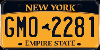 NY license plate GMO2281