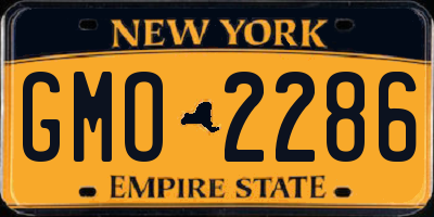 NY license plate GMO2286