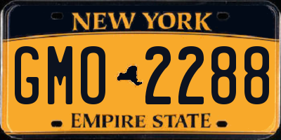 NY license plate GMO2288