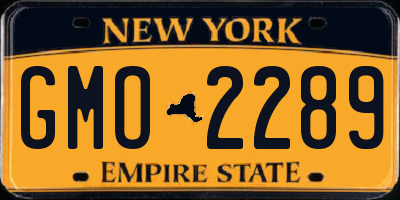 NY license plate GMO2289