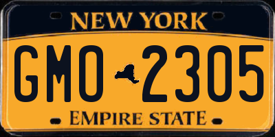 NY license plate GMO2305
