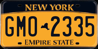 NY license plate GMO2335