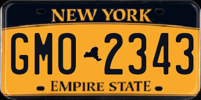 NY license plate GMO2343
