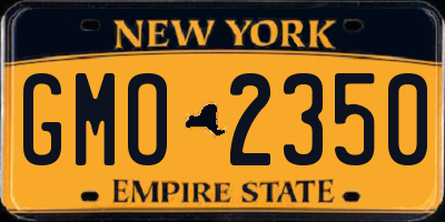NY license plate GMO2350