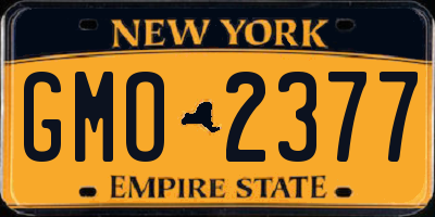 NY license plate GMO2377