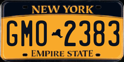 NY license plate GMO2383