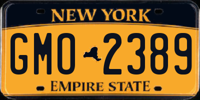 NY license plate GMO2389
