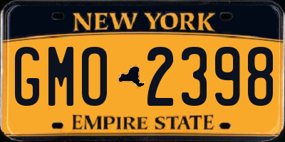 NY license plate GMO2398