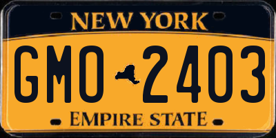 NY license plate GMO2403