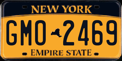 NY license plate GMO2469