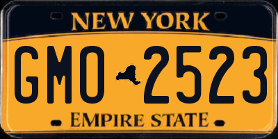 NY license plate GMO2523