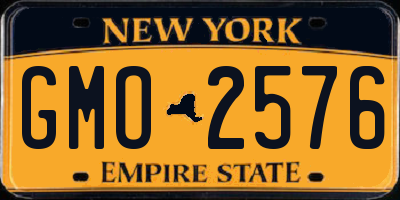 NY license plate GMO2576