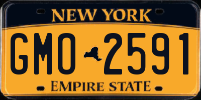 NY license plate GMO2591