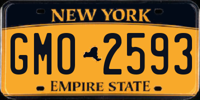 NY license plate GMO2593