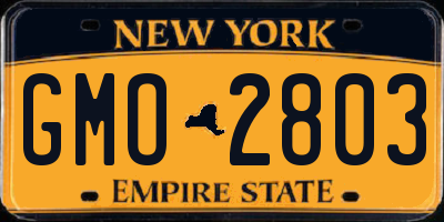 NY license plate GMO2803