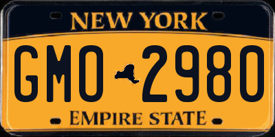 NY license plate GMO2980