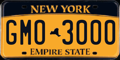 NY license plate GMO3000