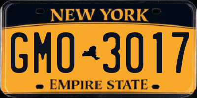 NY license plate GMO3017