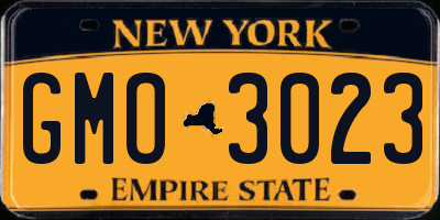 NY license plate GMO3023