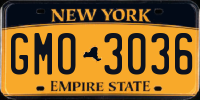 NY license plate GMO3036