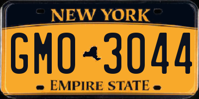 NY license plate GMO3044