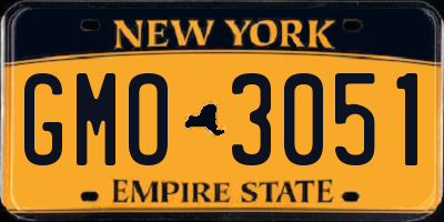 NY license plate GMO3051